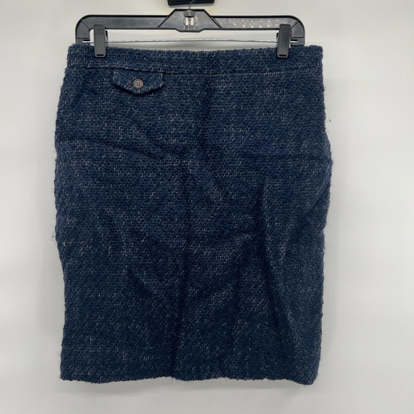 J. Crew the pencil lined skirt blue wool blend size 6 boucle - Picture 6 of 7